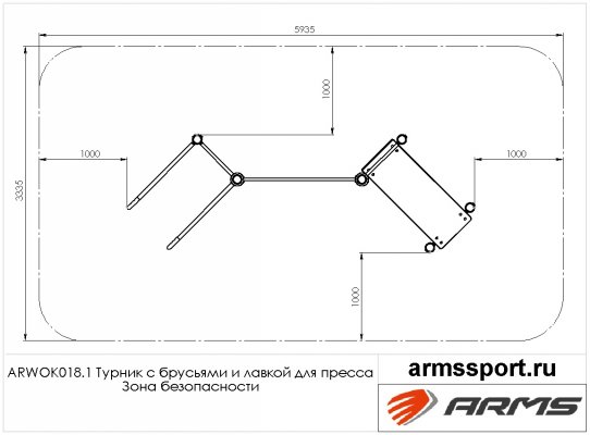 ARWOK018.1 Турник с брусьями и лавкой для пресса фото №3